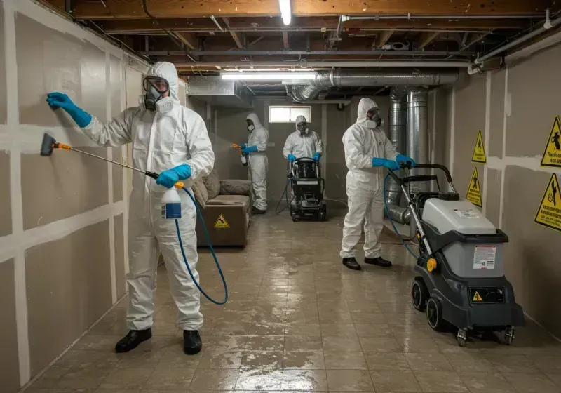 Basement Moisture Removal and Structural Drying process in De Baca County, NM